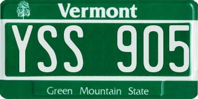 VT license plate YSS905