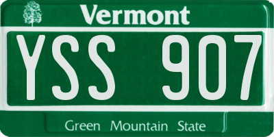 VT license plate YSS907