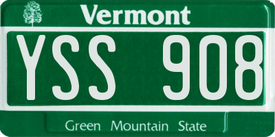 VT license plate YSS908