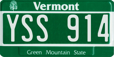 VT license plate YSS914