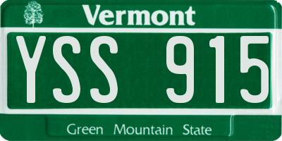 VT license plate YSS915