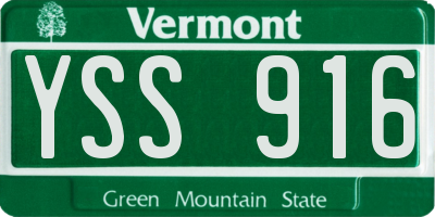 VT license plate YSS916