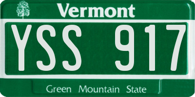 VT license plate YSS917