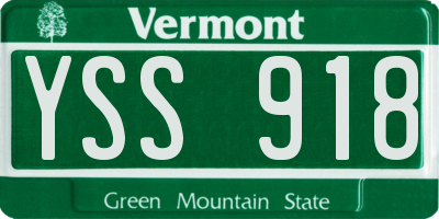 VT license plate YSS918