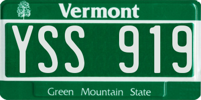VT license plate YSS919