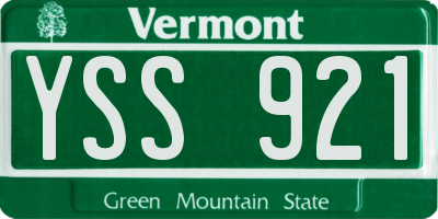 VT license plate YSS921