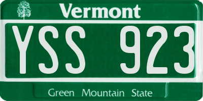 VT license plate YSS923