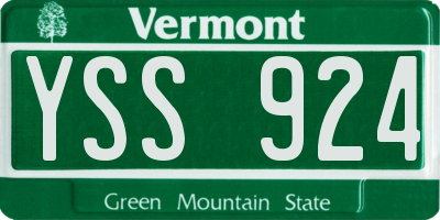 VT license plate YSS924