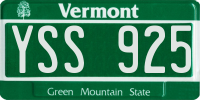 VT license plate YSS925
