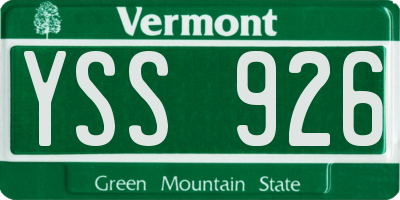 VT license plate YSS926