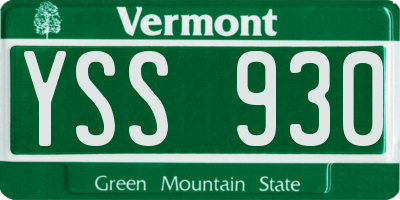 VT license plate YSS930