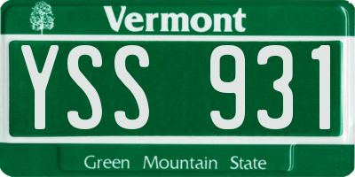 VT license plate YSS931