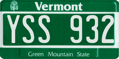 VT license plate YSS932