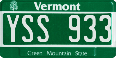VT license plate YSS933