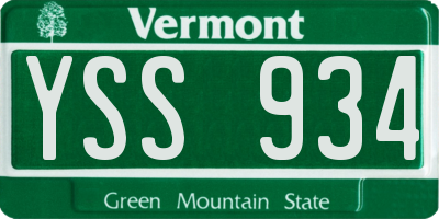 VT license plate YSS934