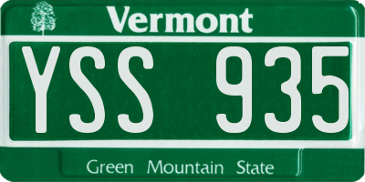VT license plate YSS935