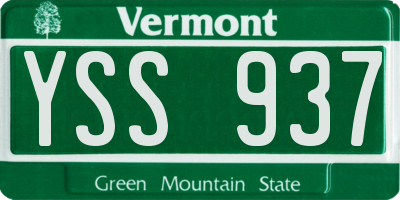 VT license plate YSS937