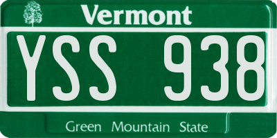 VT license plate YSS938