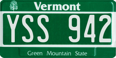 VT license plate YSS942