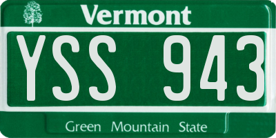 VT license plate YSS943