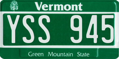 VT license plate YSS945