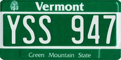 VT license plate YSS947