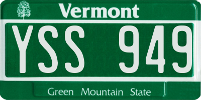 VT license plate YSS949