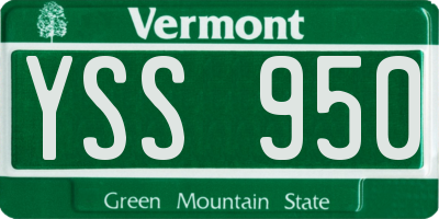 VT license plate YSS950