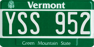 VT license plate YSS952