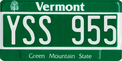 VT license plate YSS955