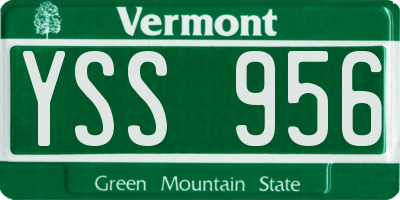 VT license plate YSS956
