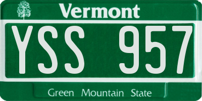 VT license plate YSS957