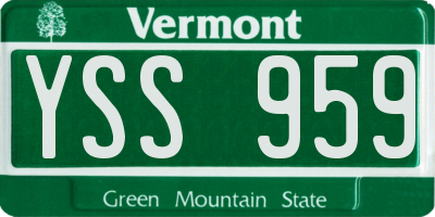 VT license plate YSS959