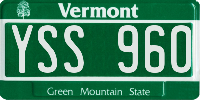 VT license plate YSS960