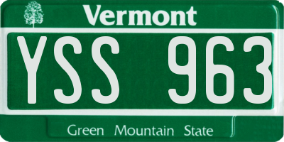 VT license plate YSS963