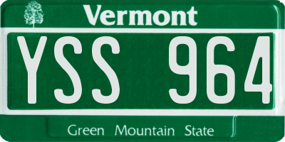 VT license plate YSS964