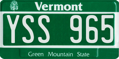 VT license plate YSS965