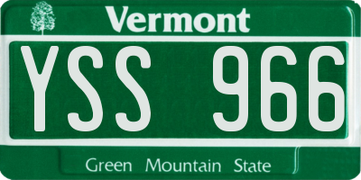 VT license plate YSS966