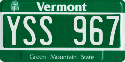 VT license plate YSS967