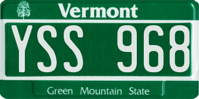 VT license plate YSS968