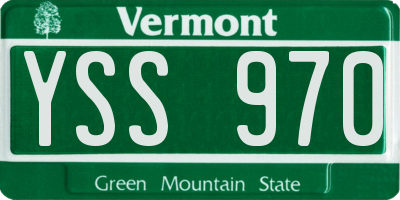 VT license plate YSS970