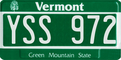 VT license plate YSS972