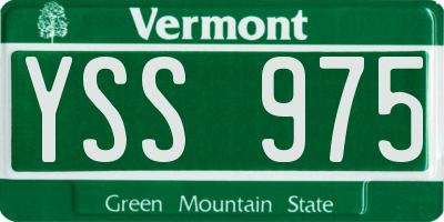 VT license plate YSS975