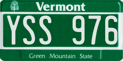VT license plate YSS976