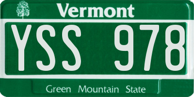 VT license plate YSS978