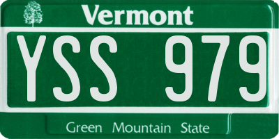 VT license plate YSS979