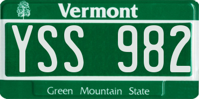 VT license plate YSS982