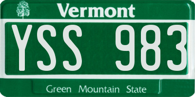 VT license plate YSS983