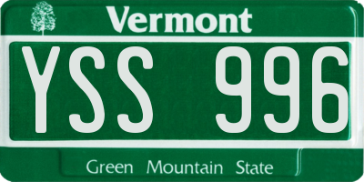 VT license plate YSS996
