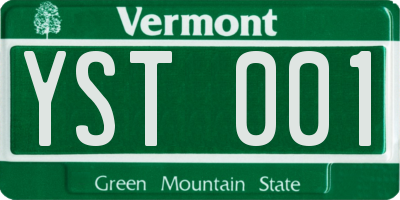 VT license plate YST001